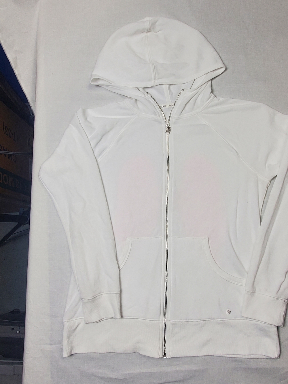 Victoria's Secret Supermodel Essentials White w/ Pink Sequin Angel Wing Hoodie M - Picture 11 of 11